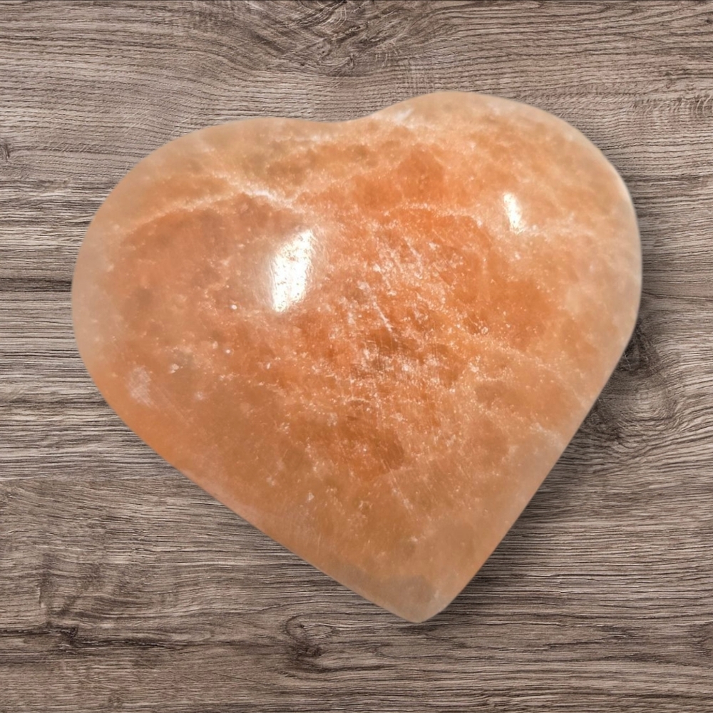 Heart-Shaped Peach Selenite